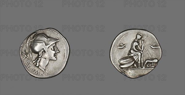 Denarius (Coin) Depicting the Goddess Roma, 115 or 114 BC, Roman, minted in Rome, Roman Empire, Silver, Diam. 2.2 cm, 3.75 g