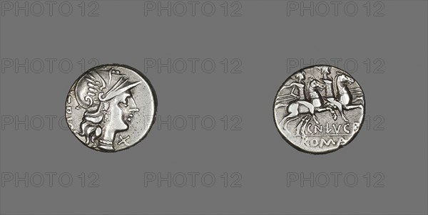 Denarius (Coin) Depicting the Goddess Roma, 136 BC, Roman, minted in Rome, Italy, Silver, Diam. 1.8 cm, 3.84 g
