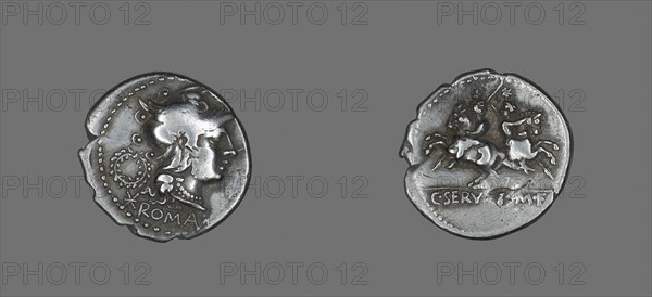 Denarius (Coin) Depicting the Goddess Roma, 136 BC, Roman, minted in Rome, Italy, Silver, Diam. 2.2 cm, 3.89 g