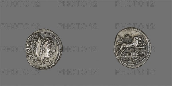 Denarius (Coin) Depicting the Goddess Juno Sospita, 105 BC, Roman, minted in Rome, Italy, Silver, Diam. 2 cm, 3.77 g