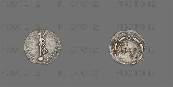 Denarius (Coin) Depicting the Goddess Victory, AD 68/69, Roman, minted in Gaul (now France), Italy, Silver, Diam. 1.8 cm, 2.77 g
