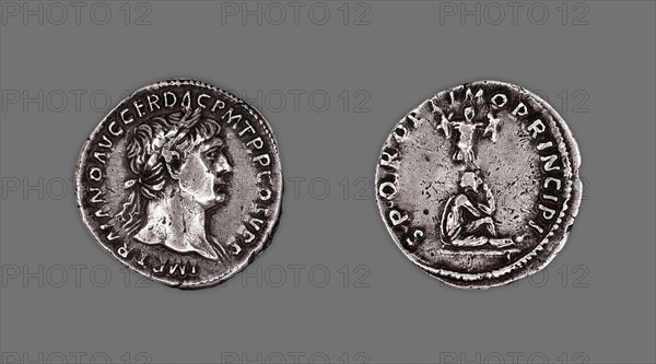 Denarius (Coin) Portraying Emperor Trajan, October AD 103/October AD 111, probably 106/07, issued by Trajan, Roman, minted in Rome, Roman Empire, Silver, Diam. 1.8 cm, 3.26 g