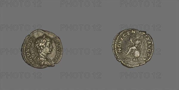 Denarius (Coin) Portraying Emperor Caracalla, AD 203, Roman, minted in Rome, Roman Empire, Silver, Diam. 1.9 cm, 2.90 g