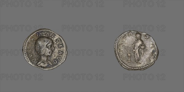 Denarius (Coin) Portraying Empress Julia Maesa, AD 218, Roman, minted in Antioch, Roman Empire, Silver, Diam. 2 cm, 2.55 g