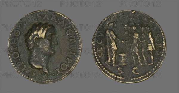 Coin Portraying Emperor Otho, AD 69, Roman, Roman Empire, Bronze, Diam. 3.5 cm, 22.09 g