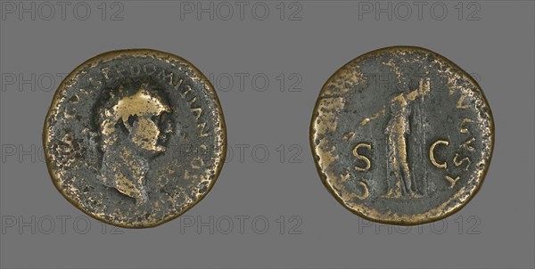 Coin Portraying Emperor Domitian, AD 81/96, Roman, Roman Empire, Bronze, Diam. 2.8 cm, 13.23 g