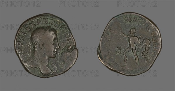 Coin Portraying Emperor Severus Alexander, AD 235, Roman, Roman Empire, Bronze, Diam. 3.1 cm, 22.23 g