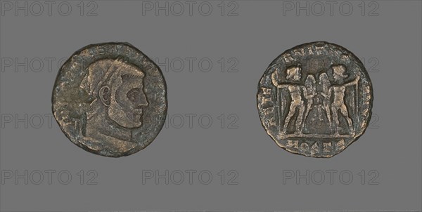 Coin Portraying Emperor Maxentius, AD 306/312, Roman, Roman Empire, Bronze, Diam. 2.2 cm, 5.31 g
