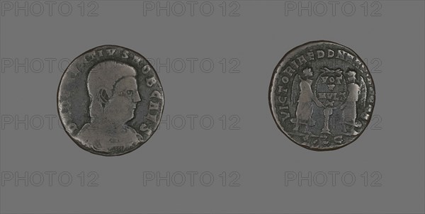 Coin Portraying Emperor Decentius, AD 351/353, Roman, Roman Empire, Bronze, Diam. 2.1 cm, 4.14 g