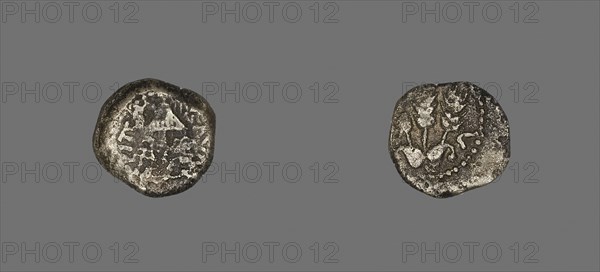 Coin Depicting a Parasol, AD 42/43, reign of King Herod Agrippa I, Roman, Palestine, Israel, Silver, Diam. 1.7 cm, 2.92 g