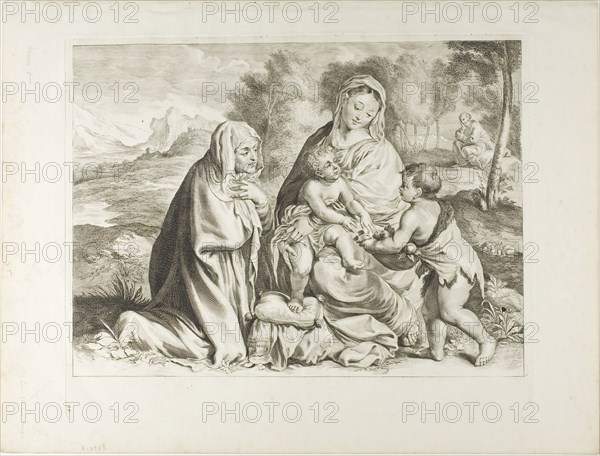Holy Family, n.d., Cornelis Visscher (Dutch, c. 1629-1658), after Paolo Caliari, called Veronese (Italian, 1528-1588), Holland, Engraving on paper