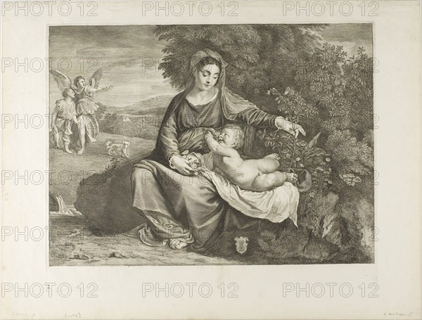 Madonna and Child, n.d., Cornelis Visscher (Dutch, c. 1629-1658), after Titian (Italian, c. 1488-1576), Holland, Engraving on paper