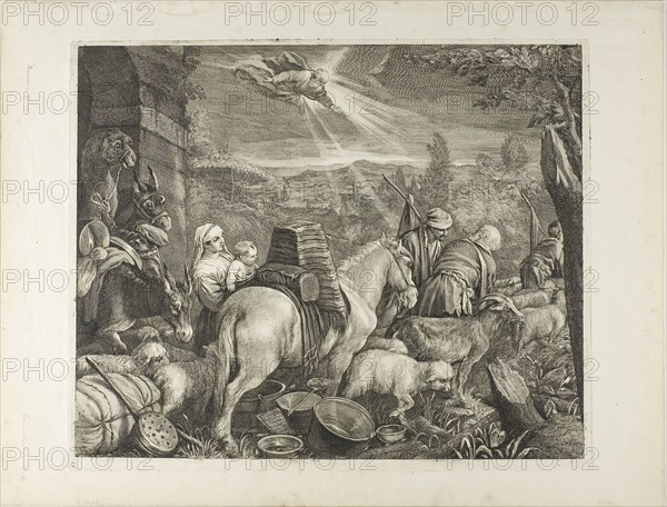 Abraham’s Arrival at Sichem, n.d., Cornelis Visscher (Dutch, c. 1629-1658), after Jacopo Bassano (Italian, 1510-1592), Holland, Engraving on paper