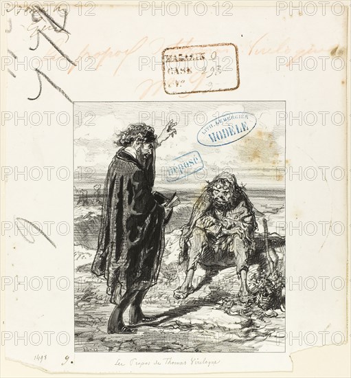 Les Propos de Thomas Vireloque: Man the Masterpiece of Creation, 1852, Paul Gavarni, French, 1804-1866, France, Lithograph in black on cream wove paper, 190 × 161 mm (image), 278 × 260 mm (sheet)