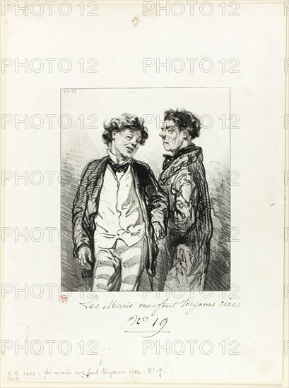 Husbands Always Make Me Laugh: Really my son-in-law, 1853, Paul Gavarni, French, 1804-1866, France, Lithograph in black on cream wove paper, 190 × 159 mm (image), 353 × 263 mm (sheet), Untitled, 1866, Georgina Cowper, attributed, English, mid 19th century, England, Albumen prints (2) and dried flowers, 10.5 × 7.2 cm (upper image/paper), 7.6 × 10.1 cm (lower image/paper), 29.1 × 23.3 cm (album page), Untitled, 1867, Georgina Cowper, attributed, English, mid 19th century, England, Ink on paper, 29.1 × 23.3 cm (album page), Untitled, 1867, Georgina Cowper, attributed, English, mid 19th century, England, Ink on paper, 29.1 × 23.3 cm (album page), Untitled, 1867, Georgina Cowper, attributed, English, mid 19th century, England, Albumen print and ink on paper, 13.8 × 9.5 cm (image/paper), 29.1 × 23.3 cm (album page), Untitled, 1867, Georgina Cowper, attributed, English, mid 19th century, England, Albumen print and ink on paper, 13.3 × 6.7 cm (image/paper, rounded upper edge), 29.1 × 23.4 cm (...
