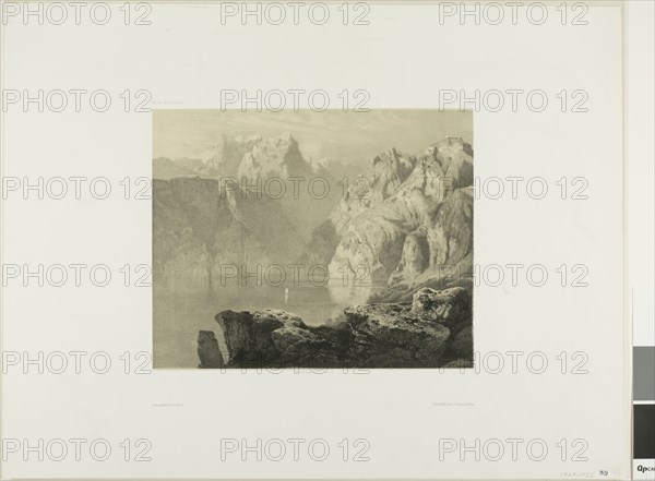 Vier Waldstaettersee, n.d., Alexandre Calame, Swiss, 1810-1864, Switzerland, Lithograph on paper, 192 x 235 mm (image), 349 x 453 mm (sheet)