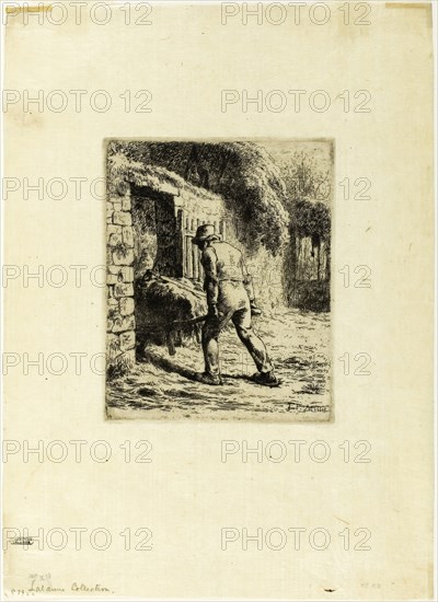 The Gleaners, 1855–56, Jean François Millet (French, 1814-1875), printed by Auguste Delâtre (French, 1822-1907), France, Etching and drypoint on ivory chine laid down on ivory wove paper, 191 × 254 mm (image/plate), 189 × 254 mm (primary support), 330 × 428 mm (secondary support)
