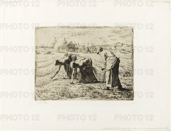 Peasant with a Wheelbarrow, 1855, Jean François Millet (French, 1814-1875), printed by Auguste Delâtre (French, 1822-1907), France, Etching and drypoint on cream Japanese paper, 165 × 133 mm (image/plate), 343 × 248 mm (sheet)