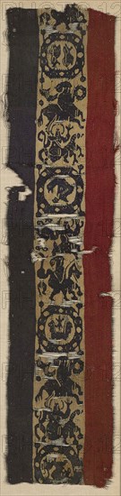 Fragment, Roman period (30 B.C.– 641 A.D.)/Arab period (641–969), 6th/7th century, Egypt, Egypt, Linen and wool, tapestry weave, 54.6 × 12.4 cm (21 1/2 × 4 7/8 in.)