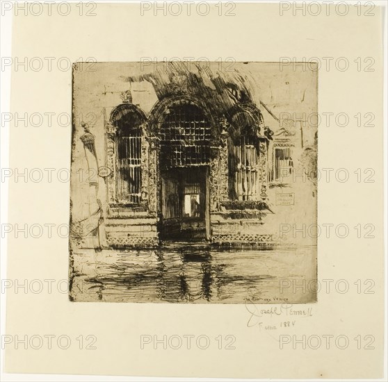 Doorway, Venice, 1884, Joseph Pennell, American, 1857-1926, United States, Etching on ivory paper, 180 x 176 mm (image/plate), 264 x 263 (sheet)