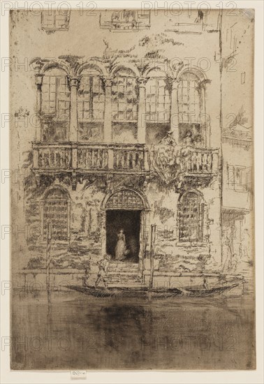The Balcony, 1879/80, James McNeill Whistler, American, 1834-1903, United States, Etching and drypoint with foul biting in dark brown ink on ivory laid paper, 295 x 201 mm (image, trimmed within plate mark), 300 x 201 mm (sheet)