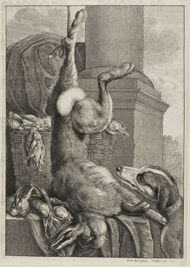 Dead Hare, 1649, Wenceslaus Hollar (Czech, 1607-1677), after Pieter Boel (Flemish, 1622-1674), Bohemia, Etching in black on ivory laid paper, 269 × 191 mm (sheet, trimmed within platemark)
