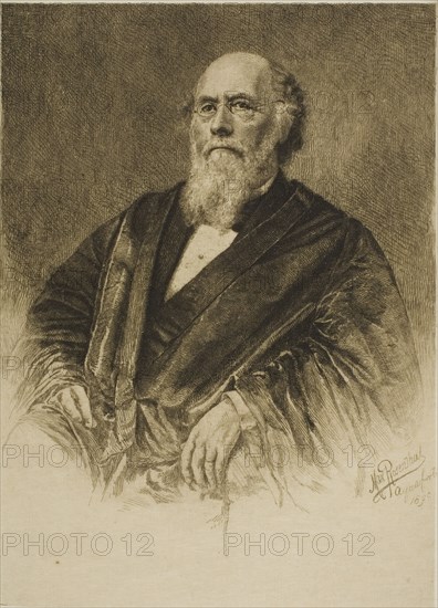 Portrait of Justice Stephen Field, 1890, Max Rosenthal, American, 1833-1918, United States, Etching in black on cream wove paper, 172 x 124 mm (image), 200 x 150 mm (plate), 320 x 249 mm (sheet)