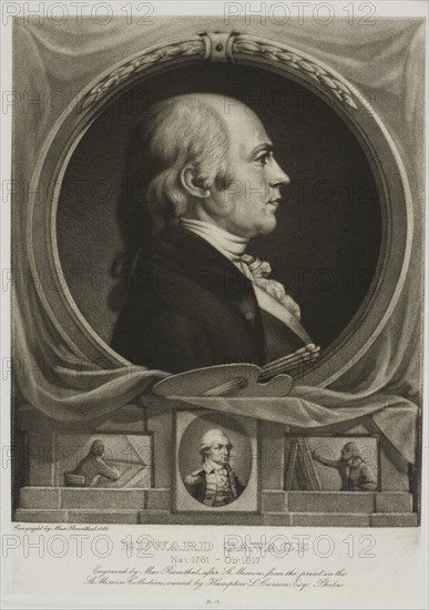 Portrait of Edward Savage, 1899, Max Rosenthal, American, 1833-1918, United States, Mezzotint on cream wove chine, laid down on ivory wove paper (chine collé), 149 x 121 mm (image), 176 x 128 mm (plate), 170 x 121 mm (primary support), 407 x 304 mm (secondary support)