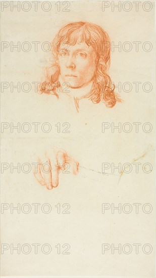 Self-Portrait, c. 1779, John Flaxman, II, English, 1755-1826, England, Red chalk on cream laid paper, 306 × 175 mm