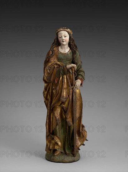 Saint Catherine of Alexandria, About 1515, German, Swabia, Germany, Linden wood with some original polychromy and gilding, H: 126.7 cm (49 7/8 in.)