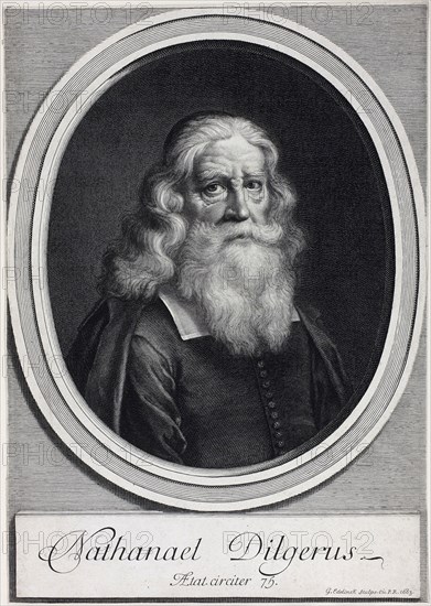 Nathanael Dilgerus, 1683, Gérard Edelinck, French, born Flanders, 1640-1707, France, Engraving on paper, 301 × 218 mm (sheet, trimmed within platemark)