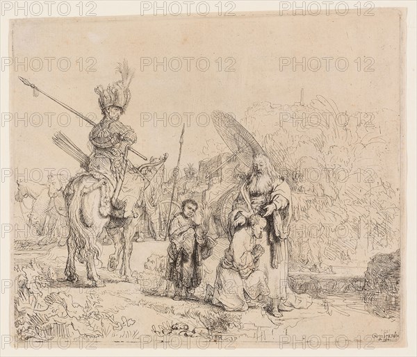 The Baptism of the Eunuch, 1641, Rembrandt van Rijn, Dutch, 1606-1669, Holland, Etching on buff laid paper, 182 x 213 mm (plate/image), 187 x 216 mm (sheet)