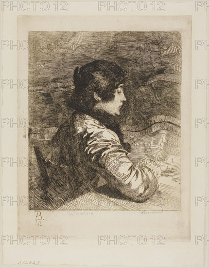 Madame Besnard, 1884, Albert Besnard, French, 1849-1934, France, Etching on ivory laid paper, 269 × 208 mm (image/plate), 315 × 245 mm (sheet)
