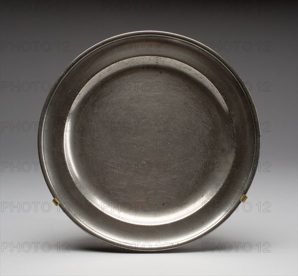 Plate, c. 1789, Thomas Badger, American, 1764–1826, Boston, Pewter, diam. 21.6 cm (8 1/2 in.)