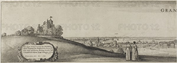 Greenwich, 1637, Wenceslaus Hollar, Czech, 1607-1677, Bohemia, Etching in two parts on two sheets of paper, 147 × 419 mm
