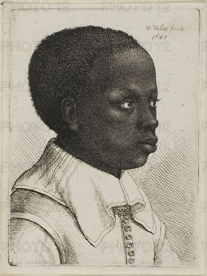 Head of a Young Black Boy in Profile to Right, 1645, Wenceslaus Hollar, Czech, 1607-1677, Bohemia, Etching on ivory laid paper, 80 × 59 mm (plate), 84 × 63 mm (sheet)