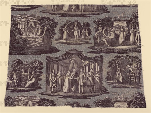 La Trève de Dieu (God’s Truce) (Furnishing Fabric), c. 1820, France, Alsace, Munster, Munster, Cotton, plain weave, engraved roller printed, 61.3 x 83.8 cm (24 1/8 x 33 in.)