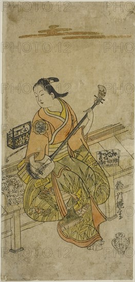 The Actor Yamashita Kosasaburo, c. 1720, Katsukawa Terushige, Japanese, active c. 1716-36, Japan, Hand-colored woodblock print, hosoban, urushi-e, 13 1/4 x 6 1/4 in.