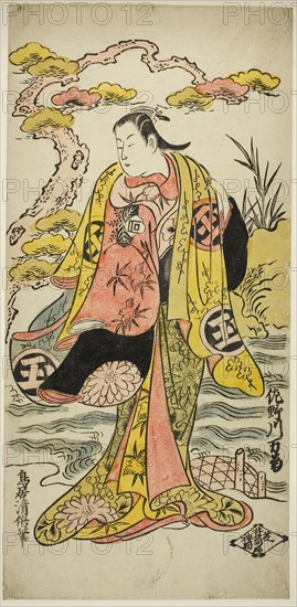 The Actor Sanogawa Mangiku I, c. 1731, Torii Kiyomasu II, Japanese, 1706 (?)–1763 (?), Japan, Hand-colored woodblock print, hosoban, urushi-e, 32.7 x 15.6 cm
