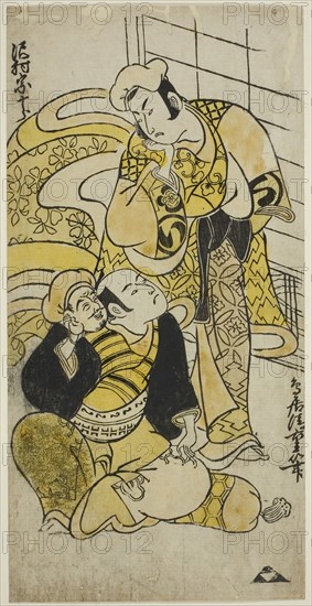 The Actor Sawamura Sojuro I as Soga no Juro, c. 1732, Torii Kiyoshige, Japanese, active c. 1728-1763, Japan, Hand-colored woodblock print, hosoban, urushi-e, 12 x 6 in.