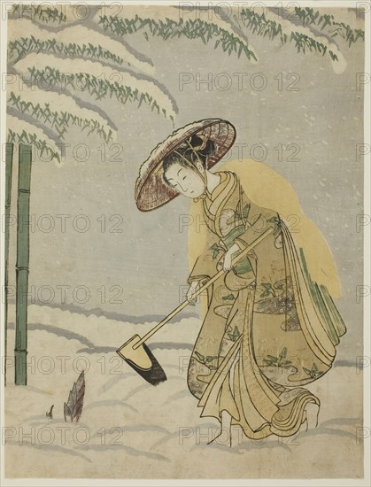 Gathering Bamboo Shoots, c. 1765, Suzuki Harunobu ?? ??, Japanese, 1725 (?)-1770, Japan, Color woodblock print, chuban, 9 5/8 x 7 1/4 in.