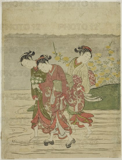 The Jewel River at Ide, from an untitled series of Six Jewel Rivers, c. 1767, Suzuki Harunobu ?? ??, Japanese, 1725 (?)-1770, Japan, Color woodblock print, chuban, 11 x 8 3/8 in.