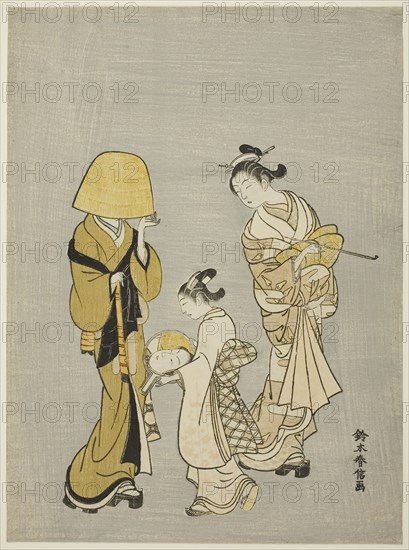 The Face in the Mirror, 1766, Suzuki Harunobu ?? ??, Japanese, 1725 (?)-1770, Japan, Color woodblock print, chuban, 11 x 8 1/8 in.