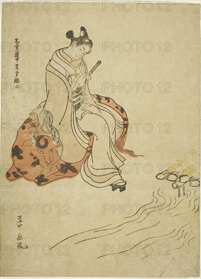 Young Man Seated on an Ox, 1765, Shichu, Japanese, 18th century, Japan, Color woodblock print, chuban, 10 1/2 x 7 1/2 in.