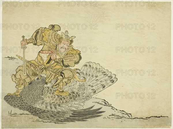 Onamushi no Mikoto Killing the Great Bird, 1765, Japanese, Japan, Color woodblock print, chuban yoko-e, 9 1/8 x 12 1/8 in.