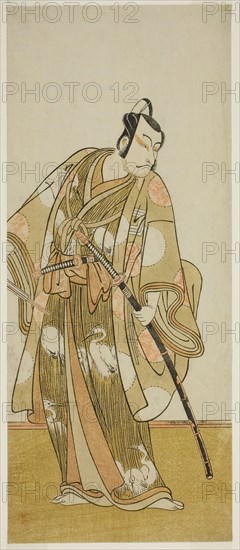 The Actor Ichikawa Danjuro V in an Unidentified Role, c. 1773, Katsukawa Shunsho ?? ??, Japanese, 1726-1792, Japan, Color woodblock print, hosoban, 30.6 x 12.9 cm (12 1/16 x 5 1/16 in.)