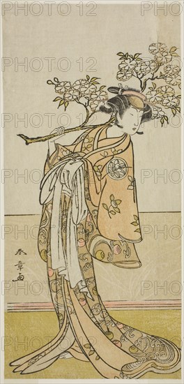 The Actor Ichimura Uzaemon IX in an Unidentified Role, c. 1775, Katsukawa Shunsho ?? ??, Japanese, 1726-1792, Japan, Color woodblock print, hosoban, left sheet of diptych, 29.4 x 14 cm (11 9/16 x 5 1/2 in.)
