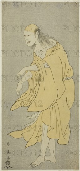 The Actor Onoe Matsusuke I as the Ghost of Ki no Natora in the Play Kiku no En Mukashi no Miyako, Performed at the Nakamura Theater in the Eighth Month, 1791, c. 1791, Katsukawa Shun’ei, Japanese, 1762-1819, Japan, Color woodblock print, hosoban, 29.4 x 13.5 cm (11 9/16 x 5 5/16 in.)