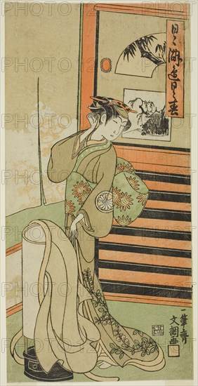 The Actor Segawa Kikunojo II in an Unidentified Role, c. 1771, Ippitsusai Buncho, Japanese, active c. 1755-90, Japan, Color woodblock print, hosoban, 29.1 x 14.3 cm (11 7/16 x 5 5/8 in.)