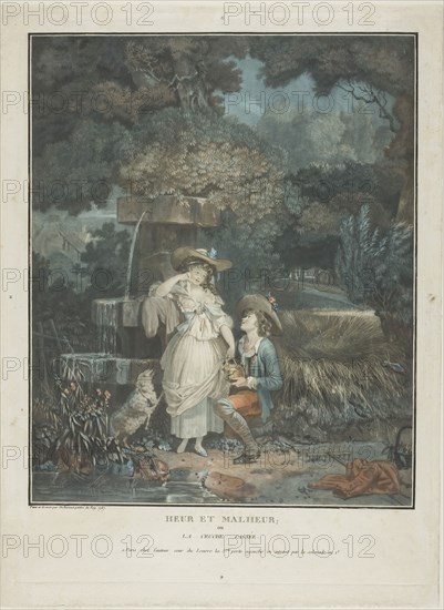 Heur et Malheur, 1787, Philibert Louis Debucourt, French, 1755-1832, France, Aquatint on paper, 308 × 253 mm (image), 390 × 285 mm (sheet)